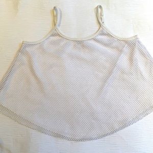 Random Hearts White Mesh Overlay Tank - sz 10/12